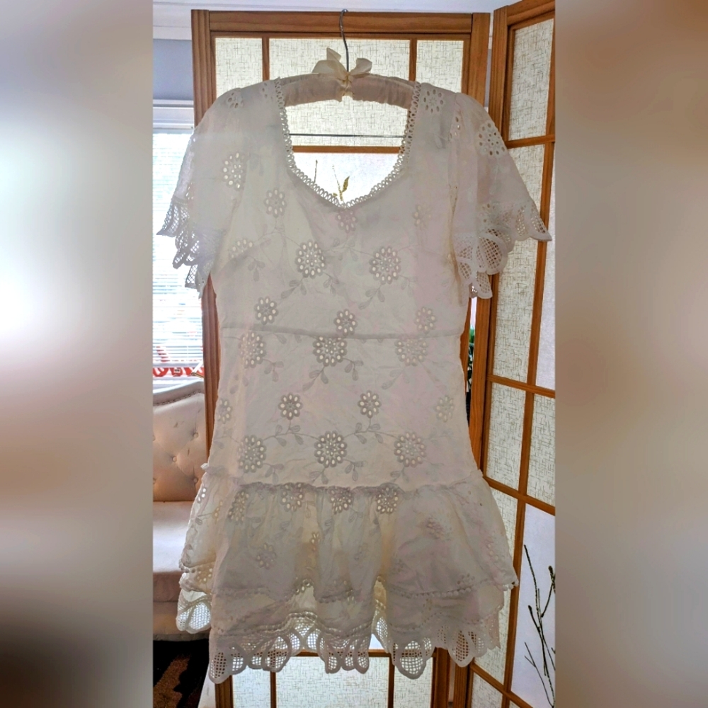 ❤️ O.P.T. Scalloped Embroidered Dress